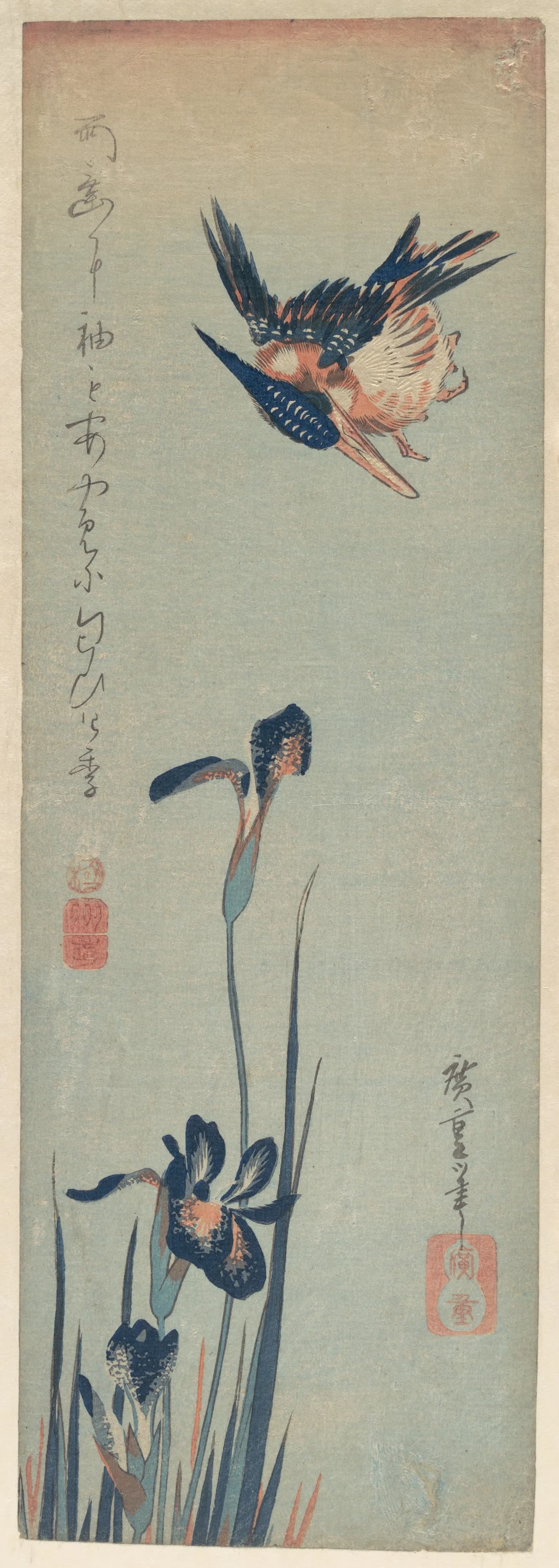 Utagawa Hiroshige — Yalıçapkını ve Süsenler